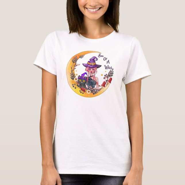 Camiseta Bruxa e Gato Negro (Frente)