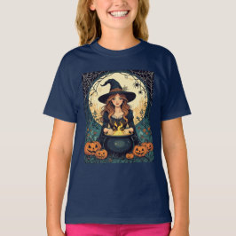 Camiseta Bruxa Encantadora Caprichosamente Com Aranhas
