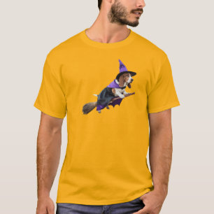 Camiseta Bruxa Engraçada de Basset Hound