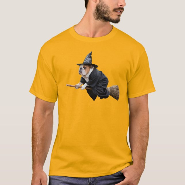Camiseta Bruxa Engraçada do Bulldog (Frente)