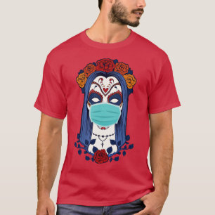 Camiseta Bruxa Engraçada do Halloween 2020 com o rosto Másc