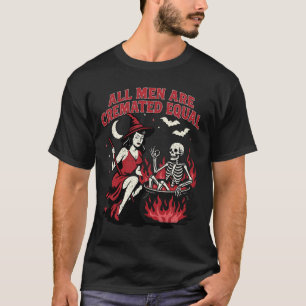 Camiseta Bruxa Engraçada Todos Os Homens São Cremados Femin