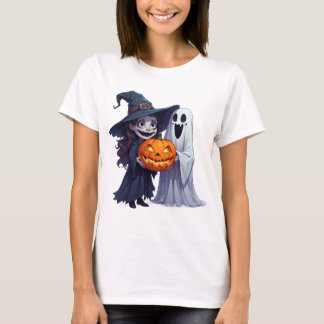 Camiseta Bruxa Fantasma Abóbora Halloween 🎃