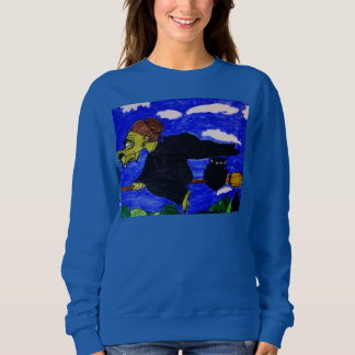 CAMISETA BRUXA FEIA DE HALLOWEEN NA SUA VASSOURA