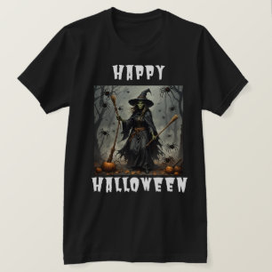 Camiseta Bruxa Feliz de Halloween