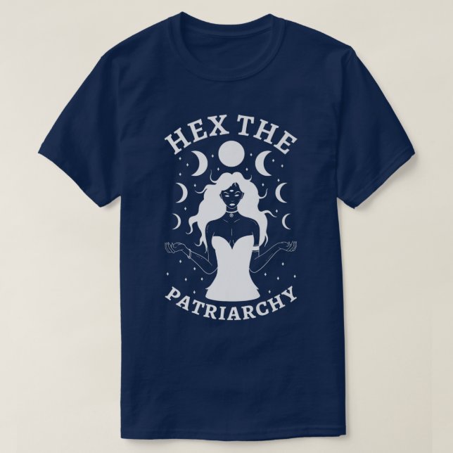 Camiseta Bruxa Feminista Combatendo O Patriarcado Hex A Pat (Frente do Design)