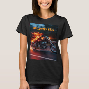 Camiseta Bruxa Flaming Na Moto