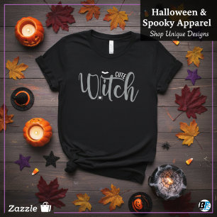 Camiseta Bruxa Fofa Preto e Branco Feminino Halloween 