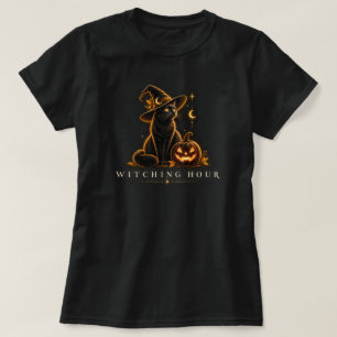 Camiseta Bruxa Gata Preta Halloween Hora das Bruxas