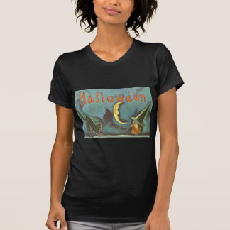 Camiseta Bruxa Gato Preto Lua Crescente