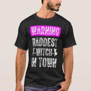 Camiseta Bruxa Mais Má Da Cidade Voando Uma Vassoura Bruxa