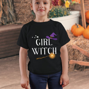 Camiseta Bruxa Menina - Halloween de Combinação Familiar