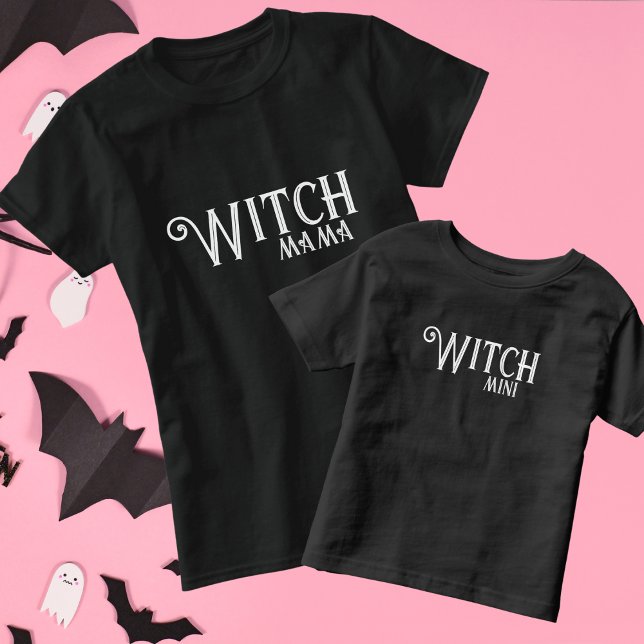 Camiseta Bruxa Mini Halloween Mamãe Combinando Branco (Criador carregado)