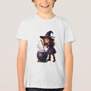 Camiseta Bruxa Misturando Caldeirão Mágico Fantasia de Hall