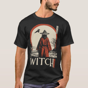 Camiseta Bruxa Moderna do Sol Vermelho Arte Feminina Góti