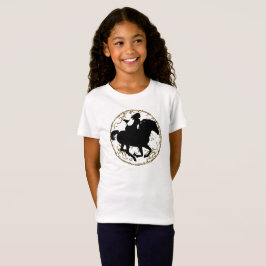 Camiseta Bruxa montando cavalo Fundo de lua cheia