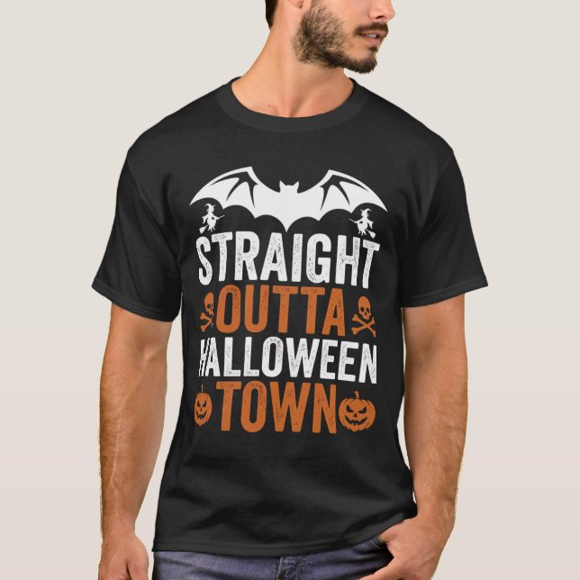 Camiseta Bruxa Morcego de Halloween Town (Frente)