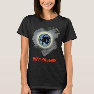Camiseta Bruxa na Lua Cheia Funny Halloween 