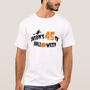 Camiseta bruxa negra da tipografia negra do Halloween Pumpk