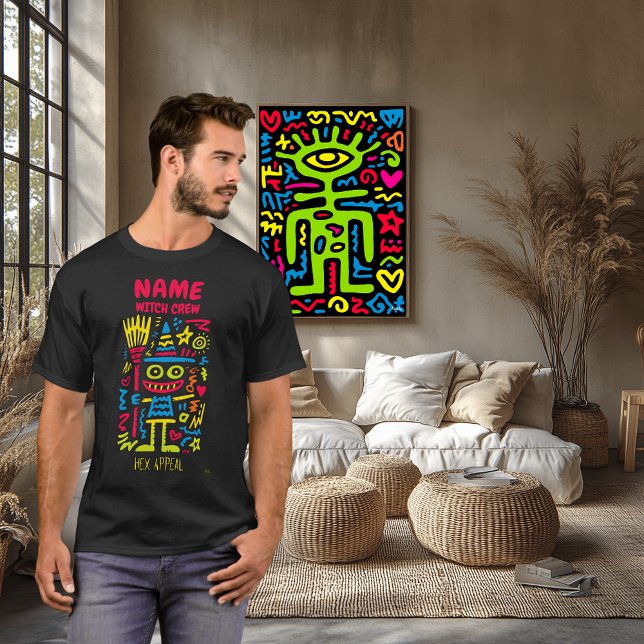 Camiseta Bruxa Neon Pop Art | Apelo de Feitiço Design de Ha (Criador carregado)