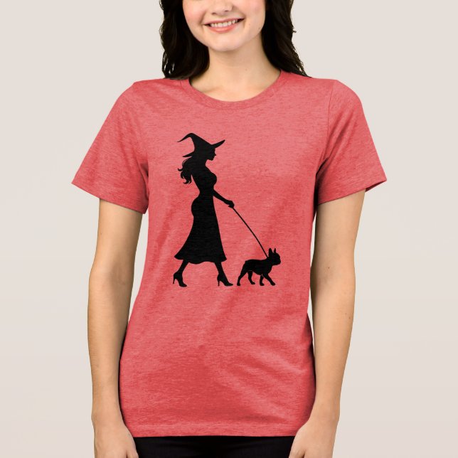 Camiseta Bruxa Passeando Frenchie (Frente)