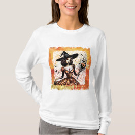 Camiseta Bruxa Pin-up Halloween