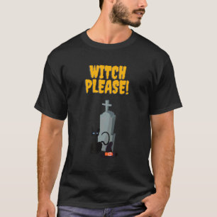 Camiseta Bruxa Por Favor Punhal Bruxa De Halloween Assustad