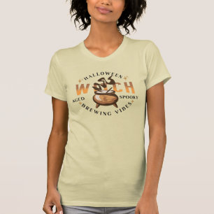 Camiseta Bruxa Retro do Halloween Preparando Poção 
