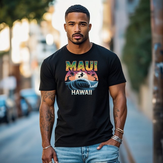 Camiseta Bruxa Surfando no Broom Maui Hawaii Halloween (Criador carregado)