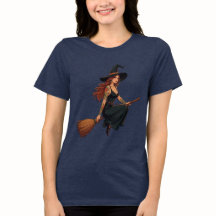 Bruxa Tatuada Sentada Sobre um Besom Arte Vetorial
