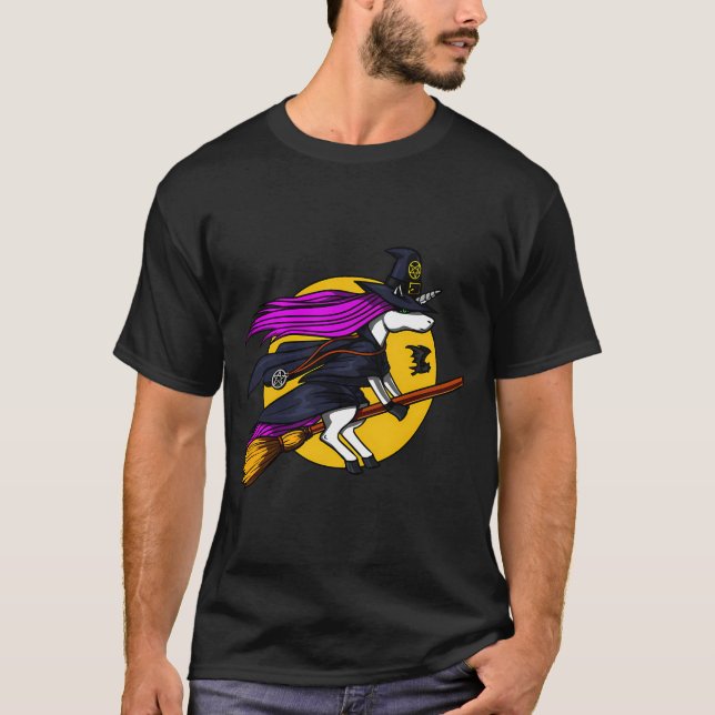 Camiseta Bruxa Unicórnio Halloween (Frente)