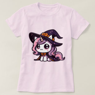 Camiseta Bruxa Unicórnio Kawaii Arte Fantástica de Hallowee