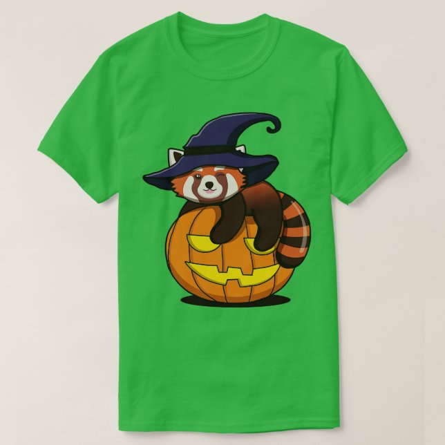 Camiseta Bruxa Vermelha Bonita Na Pumpkin (Frente do Design)