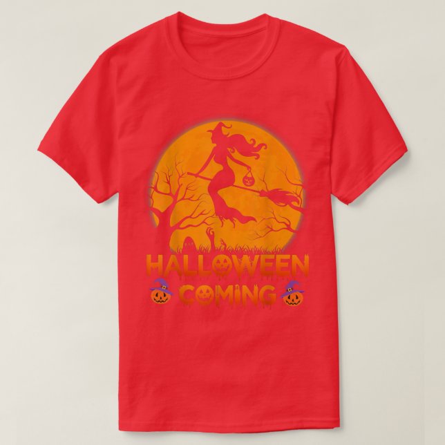 Camiseta Bruxa Vindo Voando Bruxa Assustadora (Frente do Design)
