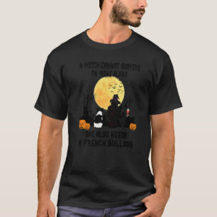 Camiseta Bruxa Vinho E French Bulldog Cachorro Fantasia De 