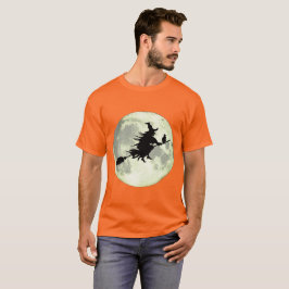Camiseta Bruxa Voando Pela Camisa-Lua Completa