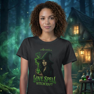 Camiseta Bruxaria de Feitiço de Amor Bruxa Gótica Personali