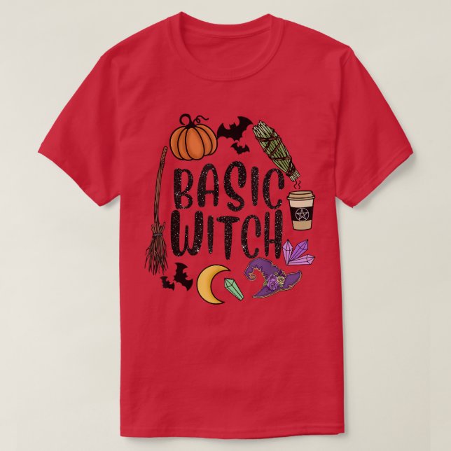 Camiseta Bruxas Básicas de Chapéu de Bruxa de Pumpkin Moon  (Frente do Design)