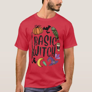 Camiseta Bruxas Básicas de Chapéu de Bruxa de Pumpkin Moon