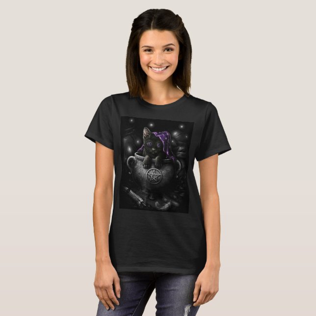 Camiseta Bruxas Black Kitten (Frente Completa)