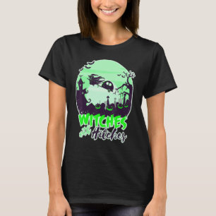 Camiseta Bruxas com Vassoura-de-Halloween