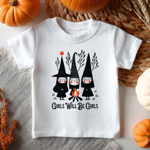 Camiseta Bruxas de Desenho Animado Fofo Garotas Serão Garot