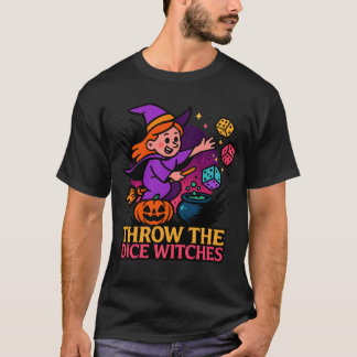 Camiseta Bruxas de Lançar os Dados Halloween Assustador par