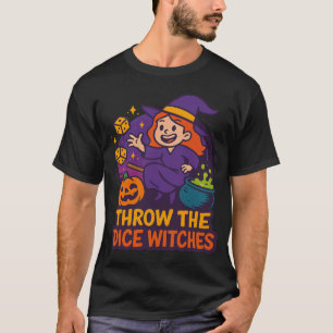 Camiseta Bruxas de Lançar os Dados Halloween Assustador par