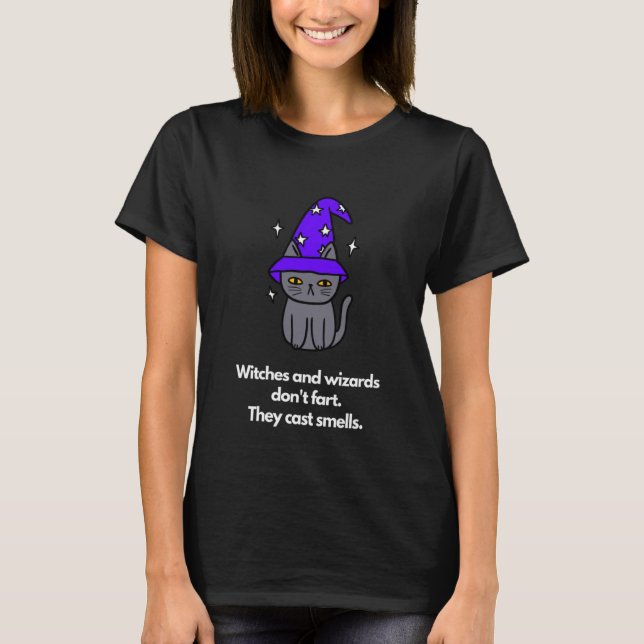 Camiseta Bruxas e magos não peidam (Frente)