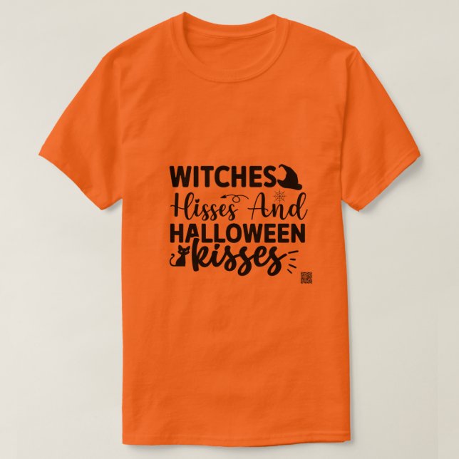 Camiseta Bruxas Hisses E Beijos De Halloween (Frente do Design)