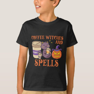 Camiseta Bruxas Loucas Do Halloween Feiticeiras De Café E F