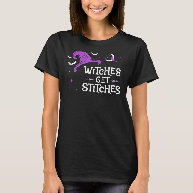 Camiseta Bruxas Obtêm Stitches (Frente)