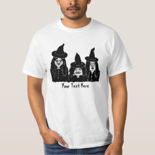 Camiseta bruxas pretas assustadores engraçadas o Dia das
