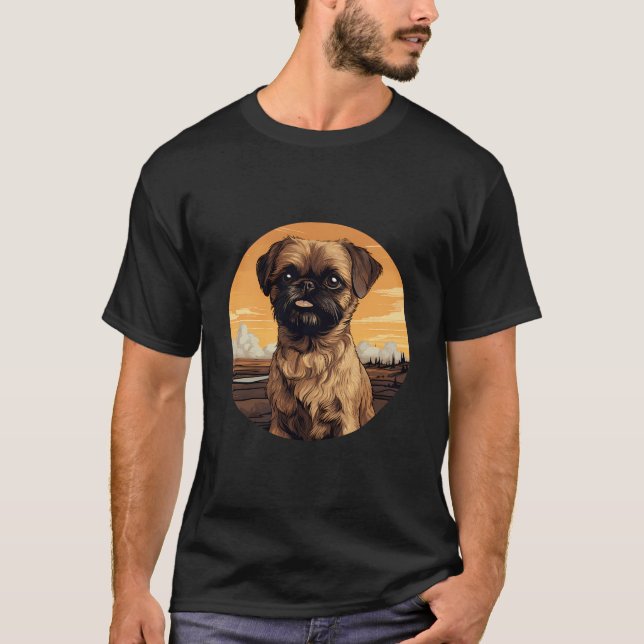 Camiseta Bruxelas Griffon Bruxelas Griffon Cão B (Frente)
